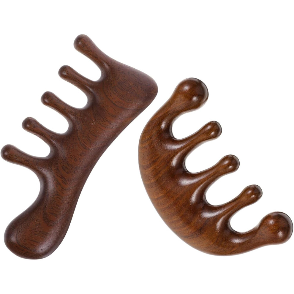 Hkhbjs 2Pcs Sandalwood Massage Comb For Head Scalp Wood Grooming Hair Care Massager Wide Tooth