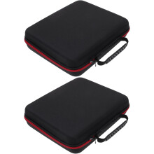 Lot de 2 pochettes pour microphone, étui de rangement portable avec fermeture éclair et 4 compartiments, en tissu EVA.