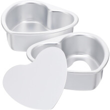 Lot de 2 moules à gâteaux et à fromage en forme de cœur, en alliage d'aluminium antiadhésif, pratiques et faciles à laver.