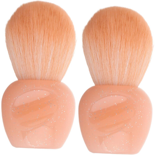 2pcs Nail Dust Brush Mini Makeup Brush for Cheeks Portable Blush Applicator