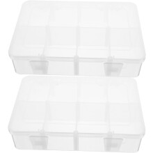 2er-Pack Aufbewahrungsboxen mit mehreren Fächern und herausnehmbaren Fächern