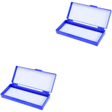 2er-Pack Aufbewahrungsboxen für Mikroskop-Objektträger, Kunststoff, leicht zu reinigen, hochtemperaturbeständig