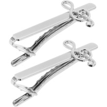Clip de gravata de nota musical de 2pcs para homens Acessórios de camisa de barra de gravata para o aniversário do terno de negócios