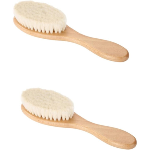 Escova de lã densa de 2pcs para bigode e barba cuidado curvo design de alça