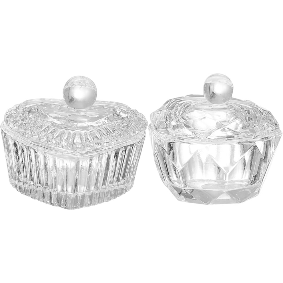 Hkhbjs 2Pcs Nail Cup Crystal Nail Cup Lid Liquid Container For Powder For Manicures And Art Made Of High Transparency Glass