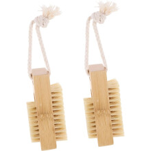 2pcs Fingernail Scrub Brush for Men with Ergonomic Handle and Bamboo Sisal Hemp Materia