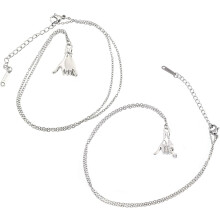 Partner-Halsketten, 2 Stück, kleiner Handanhänger, Schlüsselbeinkette, Silber, Paarschmuck, Erinnerungshalsketten für Frauen, Valentinstag