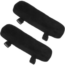 Bürostuhl-Armlehnenbezüge, Memory-Schaumstoff-Ellbogenauflagen, 250 x 75 x 30 mm, PU-Kern, Schwarz, 2 Stück