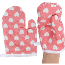 2 Stück Ofenhandschuhe, hitzebeständig, aus Baumwolle, mit Aufhängeband, rosa, für die Küche