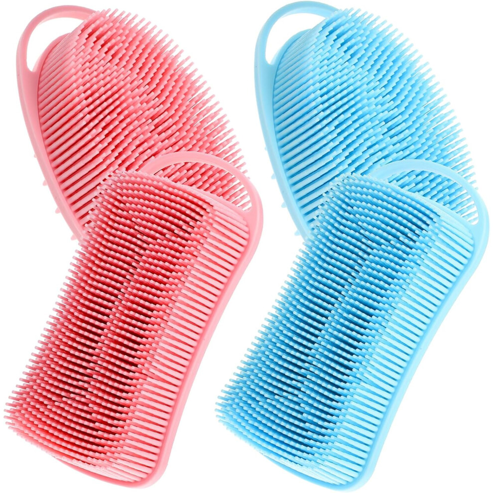 Hkhbjs 4Pcs Hair Scalp Cleaning Brush Massage Function Silicone Body Scrubber