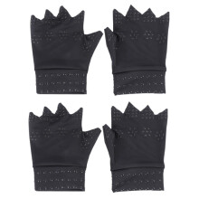 2 pares de guantes para el cuidado de la artritis, guantes con medio dedo cubierto para la recuperación y protección de los dedos.