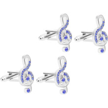 2 Pairs Music Note Alloy Cufflinks for Men Creative Shirt Cuff Nails