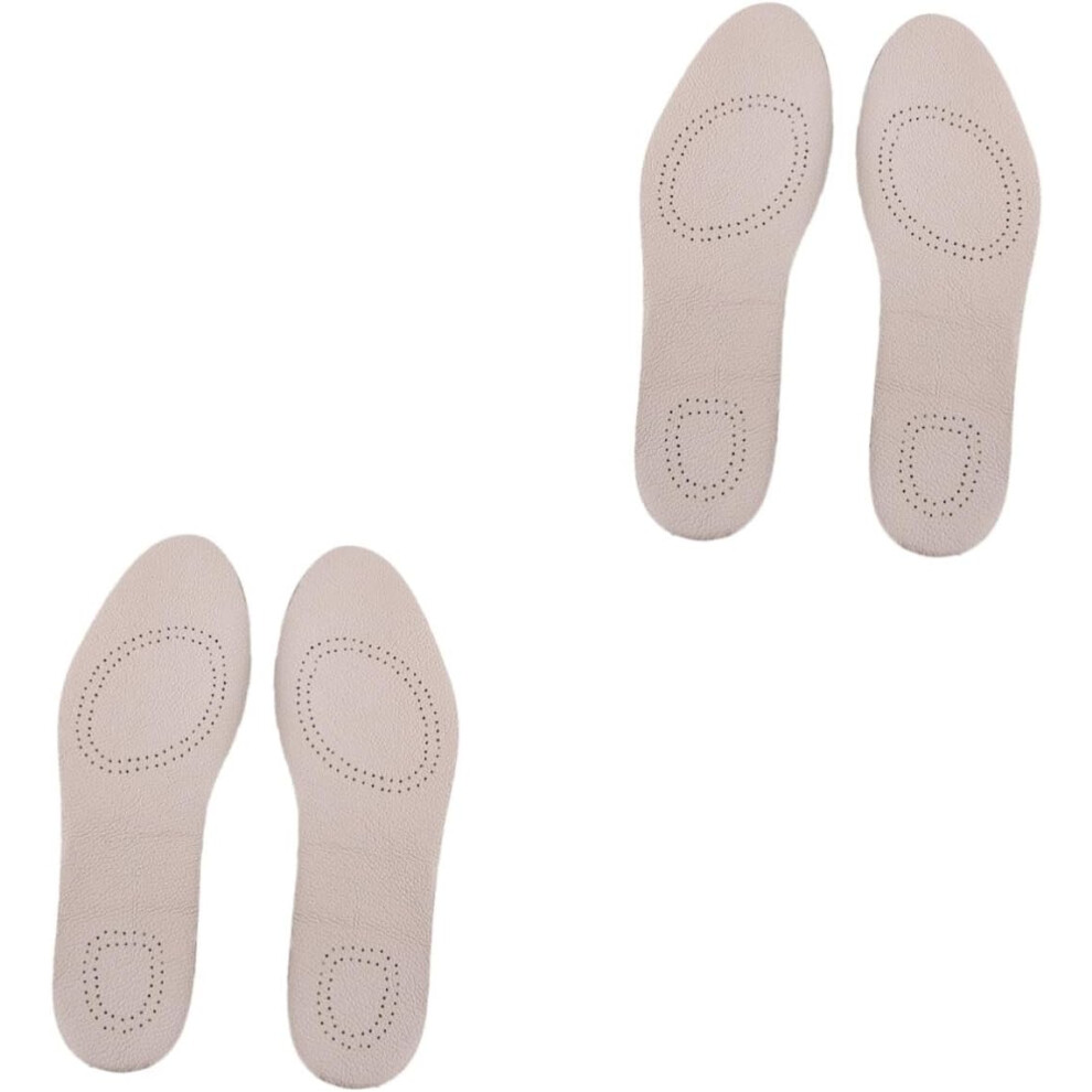 Hkhbjs 2Pairs Leather Insoles For Shoes Cowhide Breathable Insoles Sports Shoe Pads Sweat Absorbing