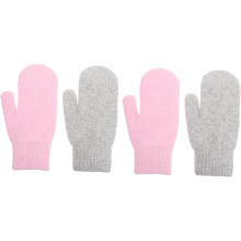 2 Paar dicke Wollstrickhandschuhe für Paare, warme Winterhandschuhe mit vollen Fingern