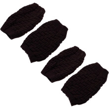 Atmungsaktive, gestreifte Beinstulpen mit geometrischem Strickmuster für Damen mit Wärmespeicherung und Knieschutz.