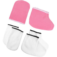 4 Paar Hand- und Fußmasken, Winterhandschuhe, Feuchtigkeitshandschuhe, Peeling-Fußüberzüge, Spa-Zubehör