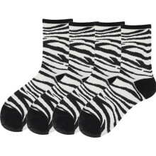 2 Paar lässige Zebra-Socken, mittelhoch geschnitten, aus Baumwolle, mit einzigartigem Zebra-Muster, ideal für Damen, Zuhause und unterwegs