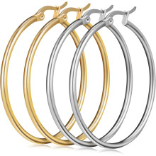 2 Paar extravagante runde Creolen für Damen und Mädchen, schlichter Modeschmuck