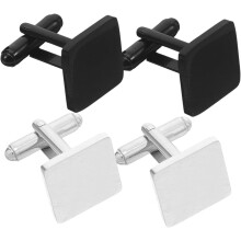 2 pares de gemelos franceses cuadrados de acero inoxidable, gemelos planos para hombre, juego para camisa, negocios, boda, joyería para novio
