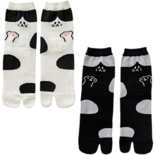 2 Paar Baumwollsocken für Damen, niedliches Katzenmuster, atmungsaktiv, bequem, stylische Socken für jede Jahreszeit, Geschenk für Tierliebhaber