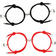 Magnetische Partnerarmbänder aus Legierung, 2 Paar Armbänder, Unisex-Liebesarmbänder, stilvolle Armbänder mit Versprechen