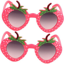 Lot de 2 lunettes de fête d'anniversaire amusantes, motif fraise, pour garçons et filles, accessoire de fête.