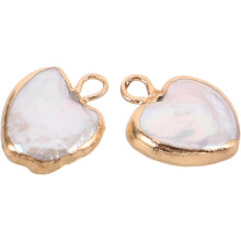 2 piezas de colgantes de perlas, materiales para perlas, cuentas en forma de corazón, dijes para collares DIY