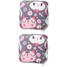 Lot de 2 pochettes menstruelles décoratives, pochettes pour coussinets d'allaitement portables, imprimé chat, accessoire pour femmes