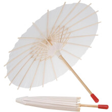 2 buc umbrelă de soare din hârtie albă, umbrelă albă pentru artizanat DIY