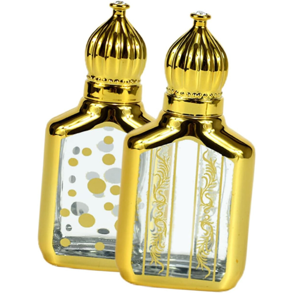 Hkhbjs 2Pcs Empty Perfume Bottle Refillable Glass Roller Ball Bottle For Essential Oils Travel Containers Refill