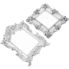 2 Stück Schmuck- und Fotorahmen, rechteckig, Vintage, aus Kunstharz, Mini, leicht, Tischdekoration