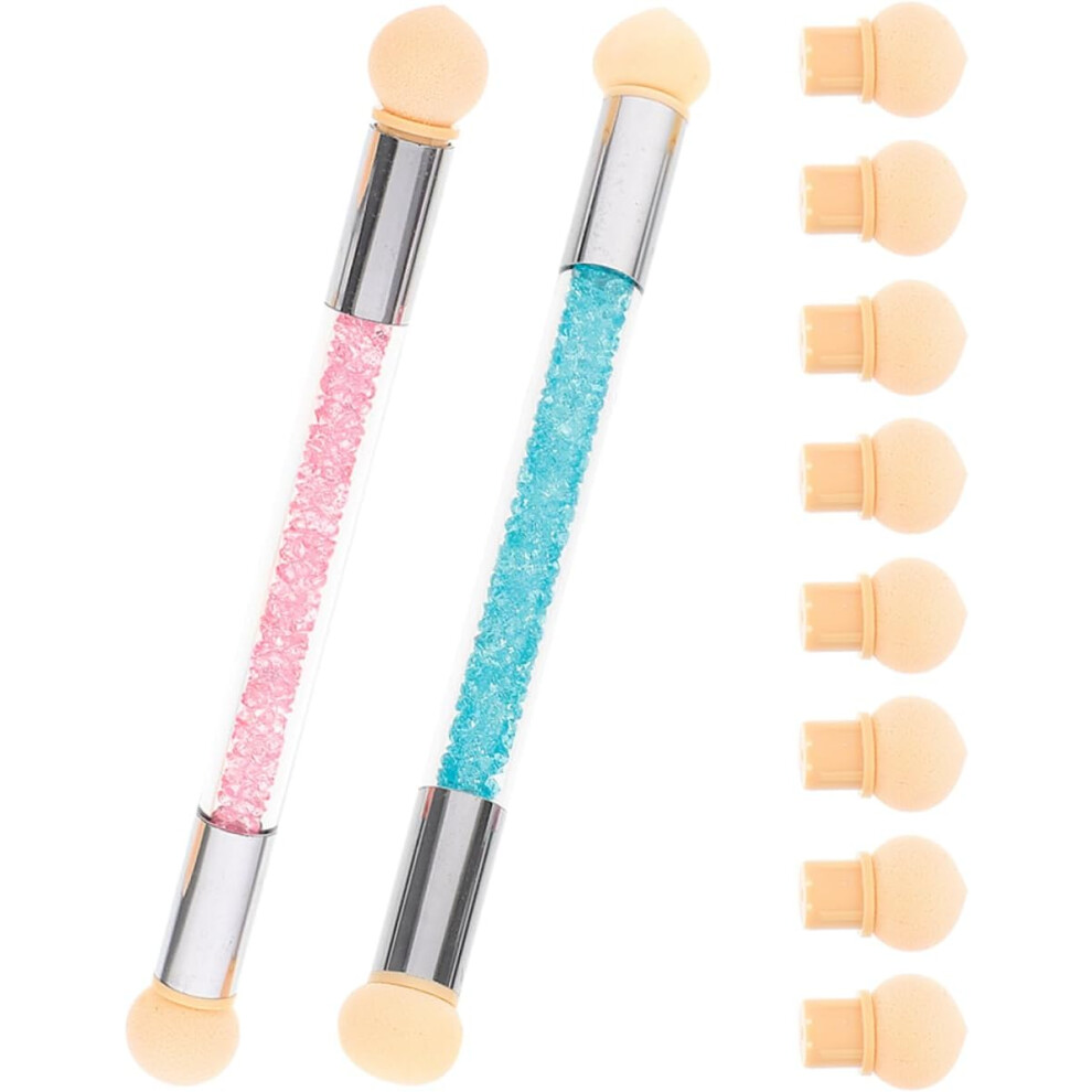 Hkhbjs 2Sets Smudge Pen Nail Art Brushes Manicure Dyeing Pen Nail Art Supplies For Gradient Sponges Brush