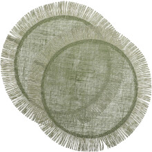 2er-Set runde Hanf-Tischsets, gewebt, schick, modern, modisch, hitzebeständig, Tischdekoration