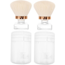 2er-Set Make-up-Pinsel für Gesichtspuder und Foundation, weiche Synthetikborsten, tragbares Etui, vielseitig verwendbare Make-up-Pinsel