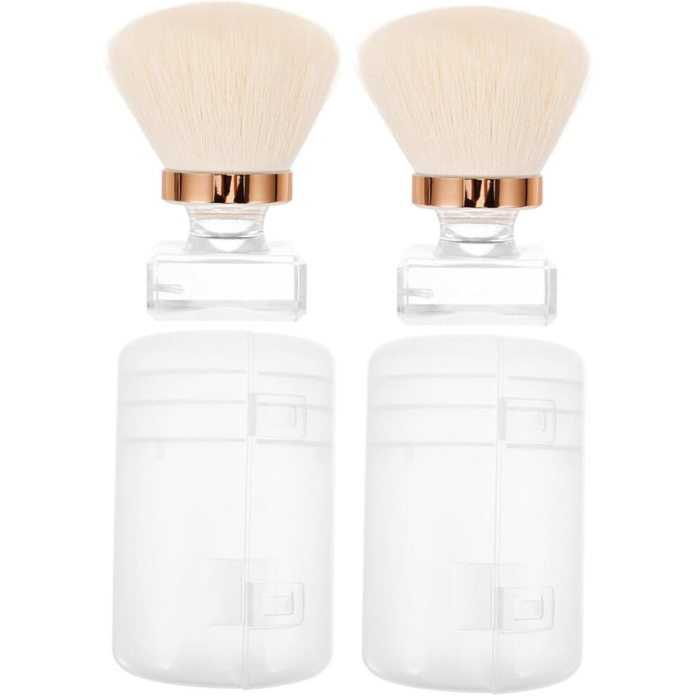 Hkhbjs 2Sets Makeup Brush For Face Powder Foundation Soft Synthetic Bristles Portable Case Multi-Use Makeup Brushes