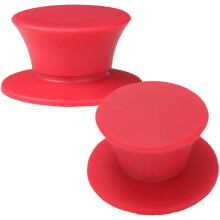 2 tapas de silicona para asas de ollas, tapas de repuesto resistentes al calor, cubiertas rojas para pomos
