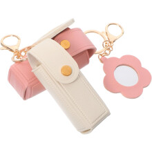 2 stuks mini lipstick opbergdoosjes van PU voor op reis, make-up organizer, geschikt voor lipgloss, lippenbalsem, sleutelhangertasje of handtas.