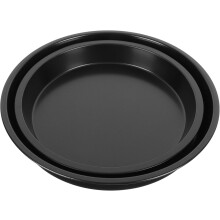 Lot de 2 plaques à pizza antiadhésives, profondes, en acier au carbone, double face, compatibles lave-vaisselle.