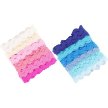2 Stück 8 mm breites, gewelltes Polyband in verschiedenen Farben zum Verpacken und Binden, elegante Zierstreifen