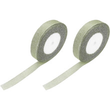 2 nastri di raso verde chiaro da 2 cm, lunghezza 22 m, ideali per lavori fai da te, confezioni regalo e decorazioni floreali.