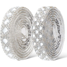 Strassband, funkelnde Strassstreifen, silbernes selbstklebendes Glitzerband