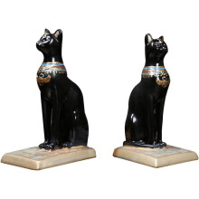 Creatieve zwarte hars kattenboekensteunen set van 2 stuks voor het vasthouden van boeken en als bureaudecoratie.