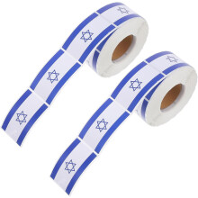 2 rouleaux d'autocollants drapeaux israéliens pour scrapbooking, agenda, ordinateur portable et carnet de voyage.