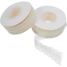 2 Rollen florales Spitzenband mit Vintage-Stickerei für Nähprojekte und Hochzeitsdekoration