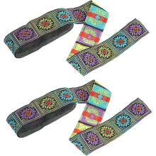 2 ruller 4 cm etnisk stil jacquardbånd polyester silke sy dekorative klær trim