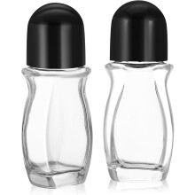 2 Stück 50 ml Rollflaschen aus Glas, nachfüllbare Reisebehälter für Parfüm und ätherische Öle