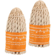 Lot de 2 bâtonnets d'encens artisanaux en corde du Népal, couleur beige, pour la méditation et l'aromathérapie.