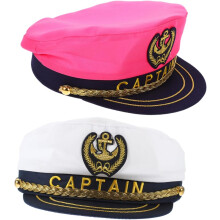2 cappelli da capitano per cosplay da marinaio, decorazioni per feste in barca, tesa larga per uomo, cappello da festa e adulto