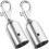 2Pcs Silver Metal Rope End Snap Hook Double-Headed Cord End Cap Fastener 1
