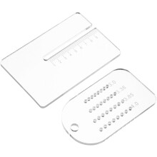 2-delige multifunctionele snijliniaal voor naaien, nauwkeurige steekafstandsmeter, leerbewerking, doe-het-zelf knutselgereedschap, gatenpons